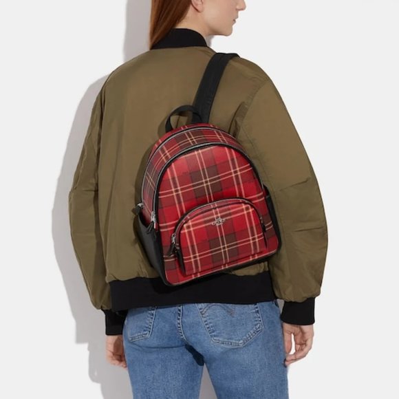 Coach Court Backpack With Tartan Plaid Print CC145 main image 9